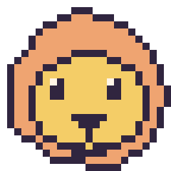 Pixel art Lion, grille 24 × 24