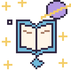 Pixel art Livre dans l’espace, grille 40 × 40
