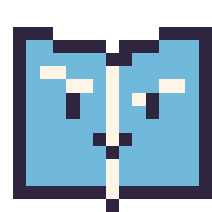 Pixel art Livre kawaii 16 × 16, grille 16 × 16