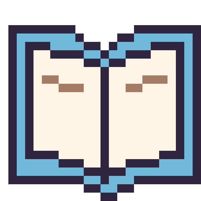 Modèle de pixel art Livre sur une grille de 24 par 24 cases