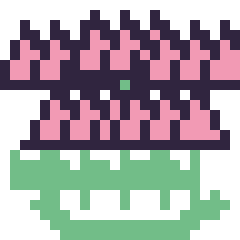 Pixel art Lotus en couronne, grille 24 × 24