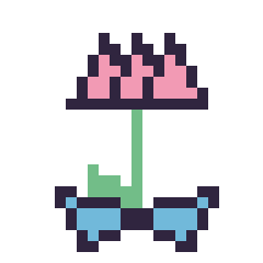 Pixel art Lotus avec un nœud, grille 24 × 24