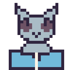 Pixel art Loup avec un livre, grille 24 × 24