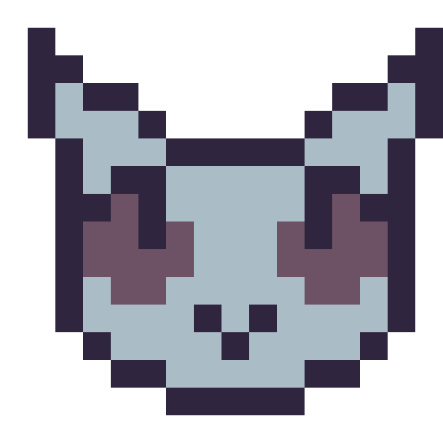 Modèle de pixel art Loup : portrait facile sur une grille de 16 par 16 cases