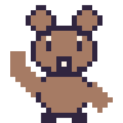 Pixel art Loutre qui fait coucou, grille 24 × 24