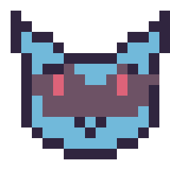 Pixel art Lucario mini 16 × 16, grille 16 × 16