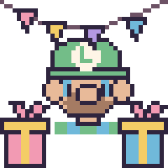 Pixel art Luigi pour un anniversaire, grille 40 × 40