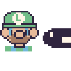 Pixel art Luigi et Bill Balle mini, grille 40 × 40