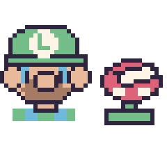 Pixel art Luigi et Plante Piranha mini, grille 40 × 40