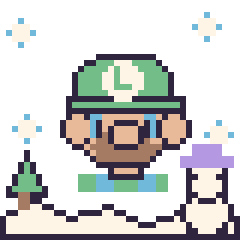 Pixel art Luigi en hiver, grille 40 × 40