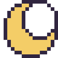 Pixel art Lune simple 16 × 16, grille 16 × 16