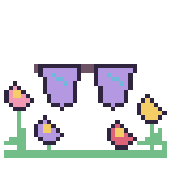Pixel art Lunettes de soleil dans le jardin, grille 40 × 40