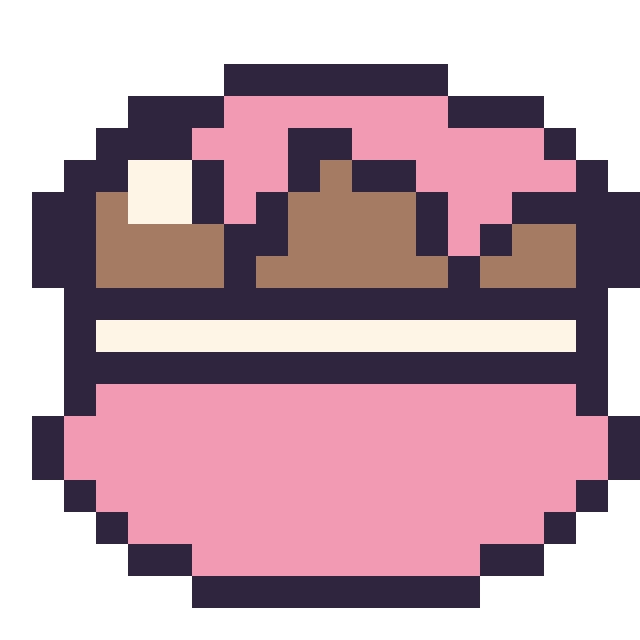 Modèle de pixel art Macaron au chocolat sur une grille de 20 par 20 cases