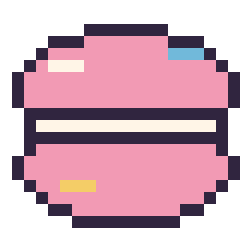 Pixel art Macaron décoré, grille 20 × 20
