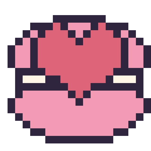 Modèle de pixel art Macaron avec un cœur sur une grille de 20 par 20 cases