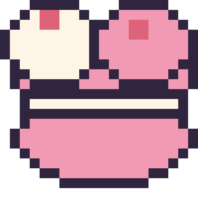 Modèle de pixel art Macaron double garniture sur une grille de 20 par 20 cases