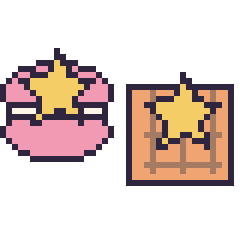 Pixel art Macaron avec une étoile et Gaufre avec une étoile, grille 40 × 40