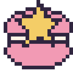 Pixel art Macaron avec une étoile, grille 20 × 20