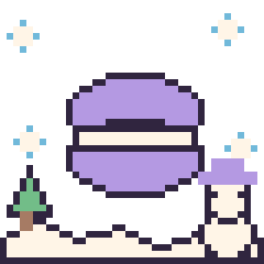 Pixel art Macaron en hiver, grille 40 × 40