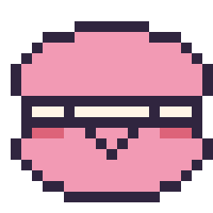 Pixel art Macaron kawaii, grille 20 × 20