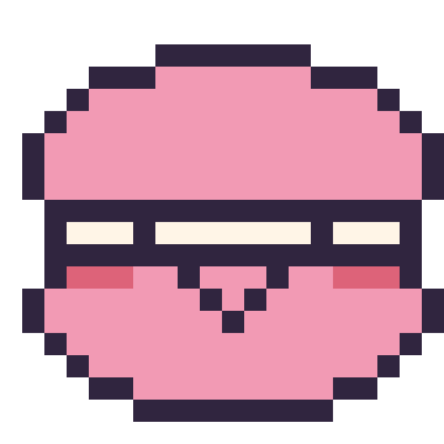 Modèle de pixel art Macaron kawaii sur une grille de 20 par 20 cases