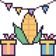 Pixel art Maïs pour un anniversaire, grille 40 × 40
