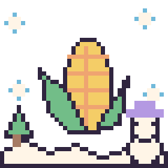 Pixel art Maïs en hiver, grille 40 × 40