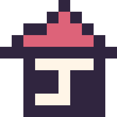 Pixel art Maison simple 10 × 10, grille 10 × 10