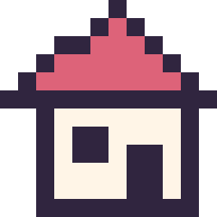 Pixel art Maison simple 12 × 12, grille 12 × 12