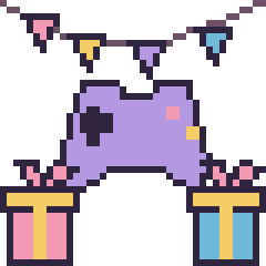 Pixel art Manette pour un anniversaire, grille 40 × 40