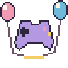 Pixel art Manette avec des ballons, grille 40 × 40
