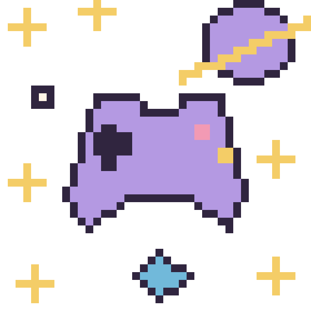 Modèle de pixel art Manette dans l’espace sur une grille de 40 par 40 cases
