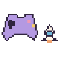 Pixel art Manette et Fusée simple 12 × 12, grille 40 × 40