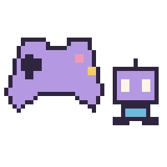 Pixel art Manette et Robot simple 16 × 16, grille 40 × 40