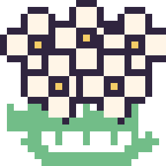 Pixel art Marguerite en couronne, grille 24 × 24
