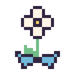 Pixel art Marguerite avec un nœud, grille 24 × 24