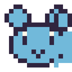 Pixel art Marill mini 16 × 16, grille 16 × 16