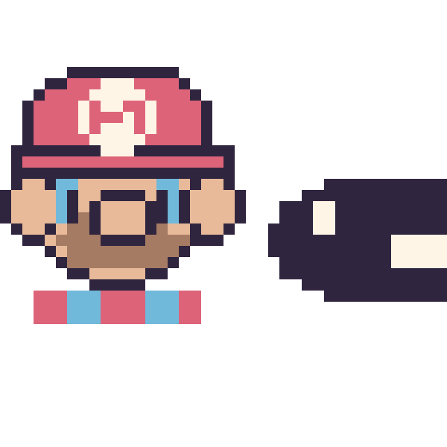 Modèle de pixel art Mario et Bill Balle mini sur une grille de 40 par 40 cases