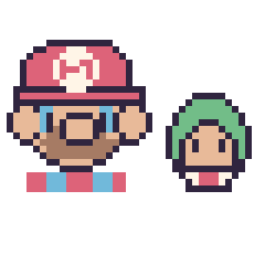 Pixel art Mario et Bowser Junior mini, grille 40 × 40