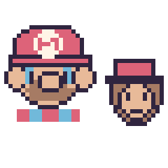 Pixel art Mario et Diddy Kong mini, grille 40 × 40