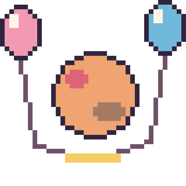 Modèle de pixel art Mars avec des ballons sur une grille de 40 par 40 cases