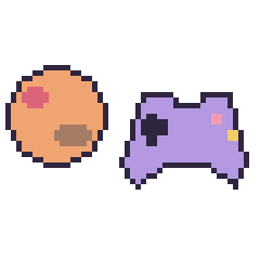 Pixel art Mars et Manette, grille 48 × 48