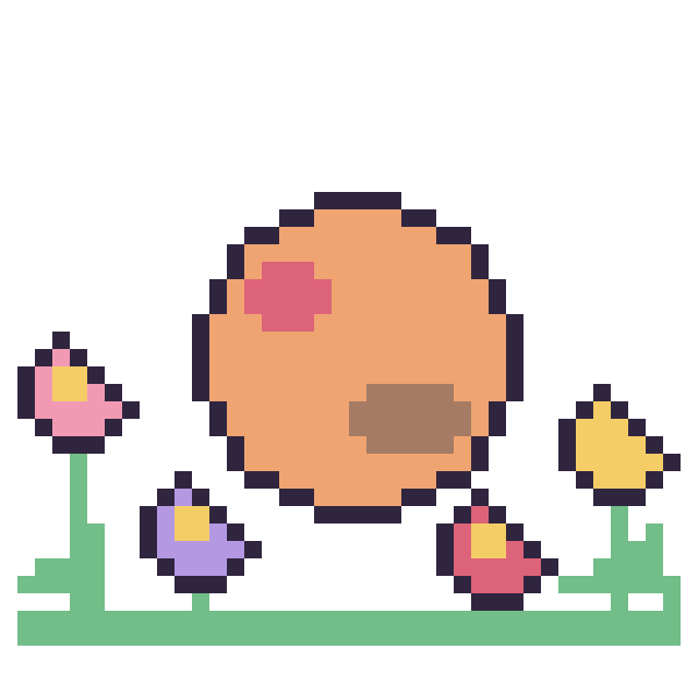 Modèle de pixel art Mars dans le jardin sur une grille de 40 par 40 cases