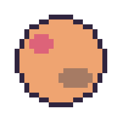 Pixel art Mars, grille 24 × 24
