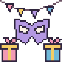 Pixel art Masque de super-héros pour un anniversaire, grille 40 × 40