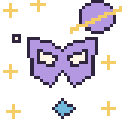 Pixel art Masque de super-héros dans l’espace, grille 40 × 40