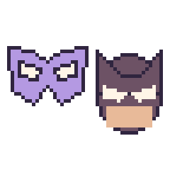 Pixel art Masque de super-héros et Batman, grille 48 × 48