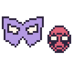 Pixel art Masque de super-héros et Deadpool mini, grille 40 × 40