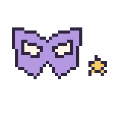 Pixel art Masque de super-héros et Étoile mini, grille 40 × 40
