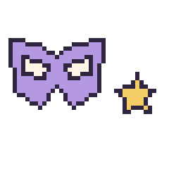 Pixel art Masque de super-héros et Étoile simple 10 × 10, grille 40 × 40